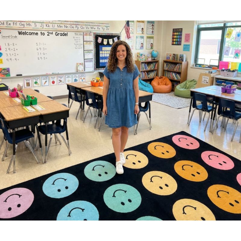 Rainbow Reflections Happy Face Seating Rug