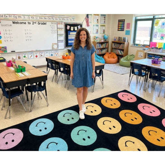 Rainbow Reflections Happy Face Seating Rug