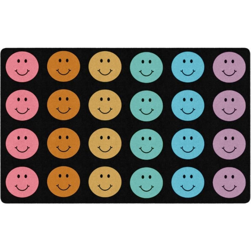 Rainbow Reflections Happy Face Seating Rug