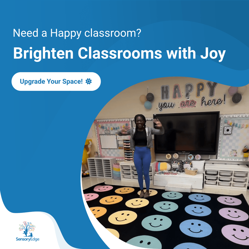 Rainbow Reflections Happy Face Seating Rug