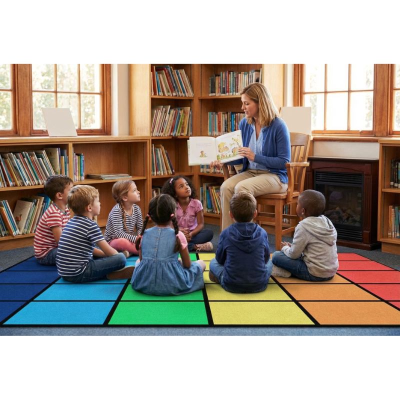 Rainbow Reverie Classroom Seating Rug