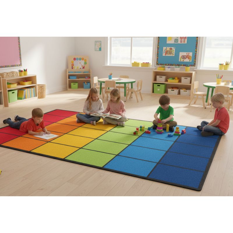 Rainbow Reverie Classroom Seating Rug