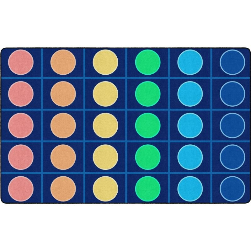 Rainbow Reverie Grid and Dots Seating Rug
