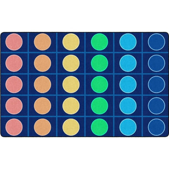 Rainbow Reverie Grid and Dots Seating Rug