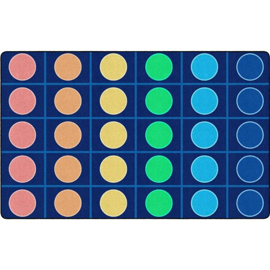 Rainbow Reverie Grid and Dots Seating Rug