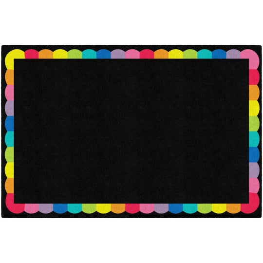 Rainbow Scallop Border Rug