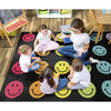 Rainbow Happy Face Criss Cross Seating Rug