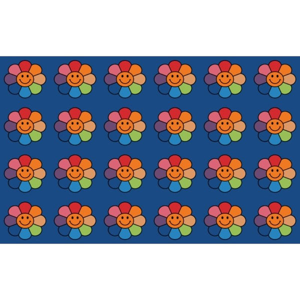 Rainbow Flowers Classroom Seating Rug