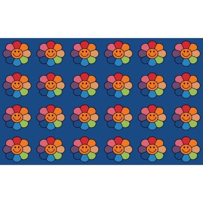 Rainbow Flowers Classroom Seating Rug
