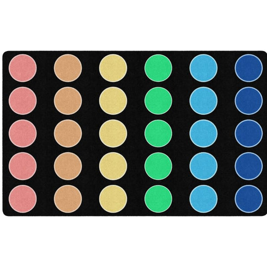 Rainbow Dots Classroom Seating Rug