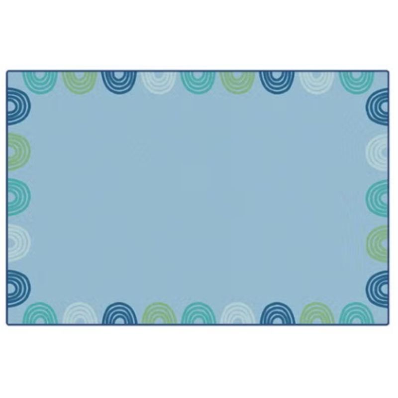 Rainbows Border Tranquil Colors Rug