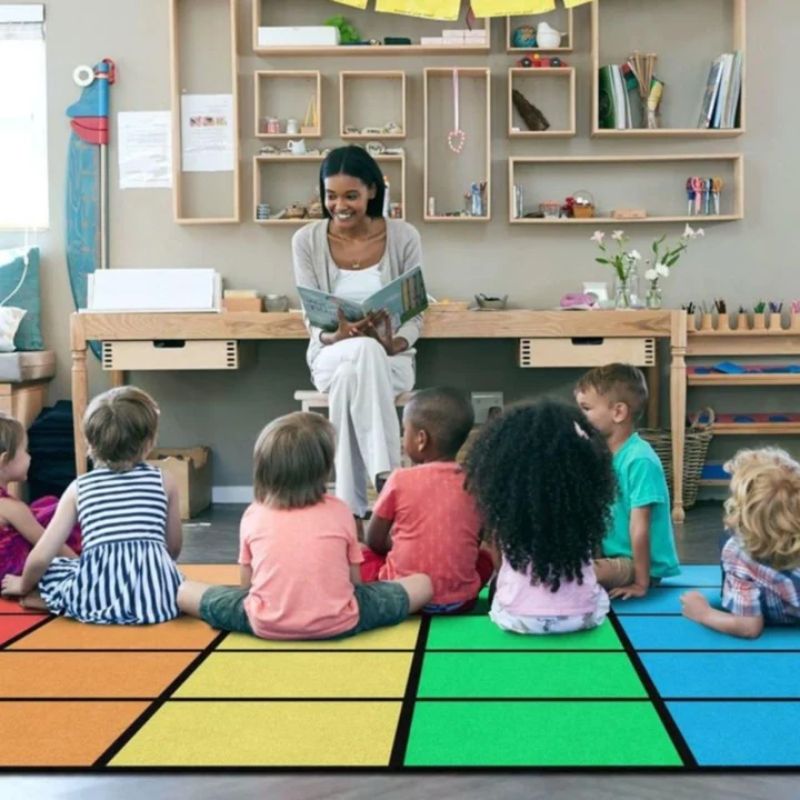 Rainbow Reverie Carpet Classrooms
