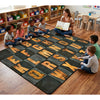 Rustic Wood Alphabet Seating Rug