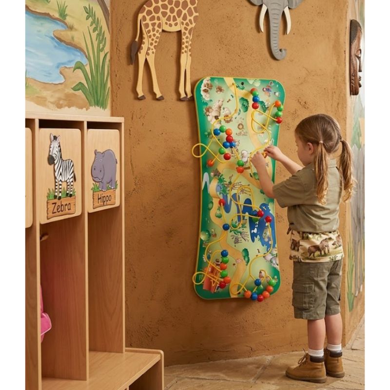 safari bead maze wall toy