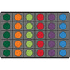 Seating Circles Gray with Colorful Circles Classroom Rug