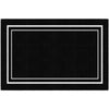 Simply Stylish Black Rug with White Borders