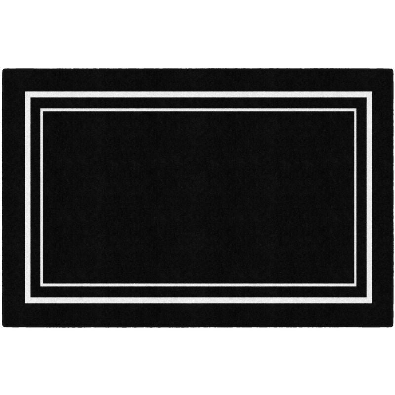 Simply Stylish Black Rug with White Borders