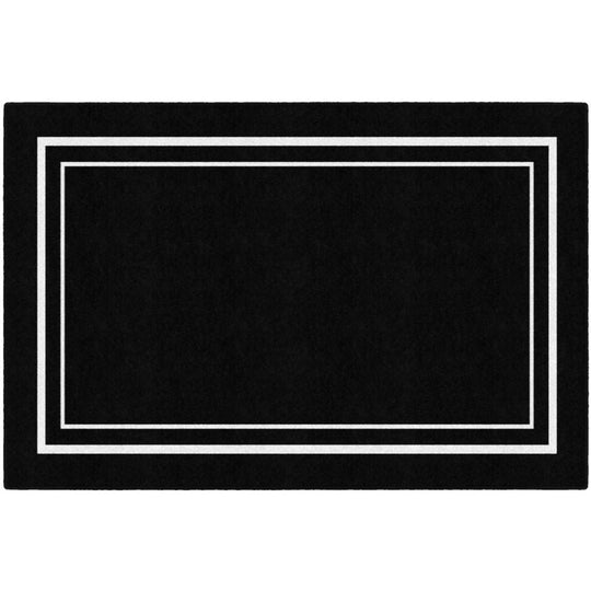 Simply Stylish Black Rug with White Borders
