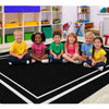 Simply Stylish Black Rug with White Borders