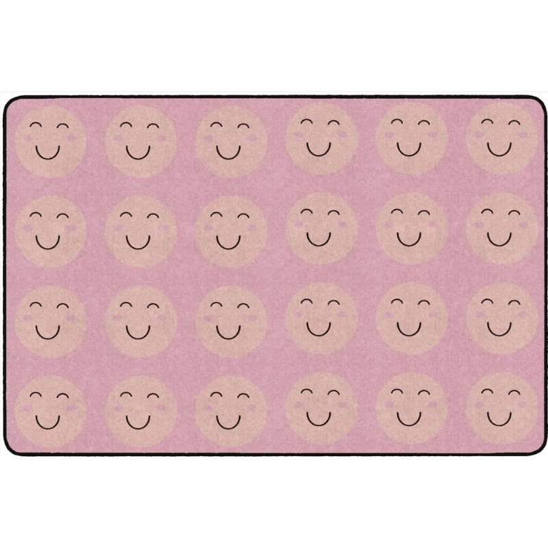 Smiley Face Peach Oasis Classroom Seating Rug