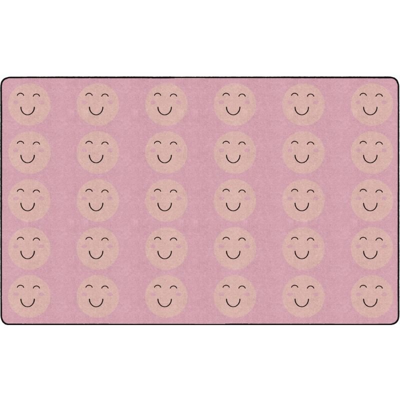 Smiley Face Peach Oasis Classroom Seating Rug
