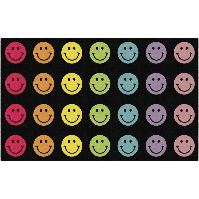 Rainbow Smileys Criss Cross Rug