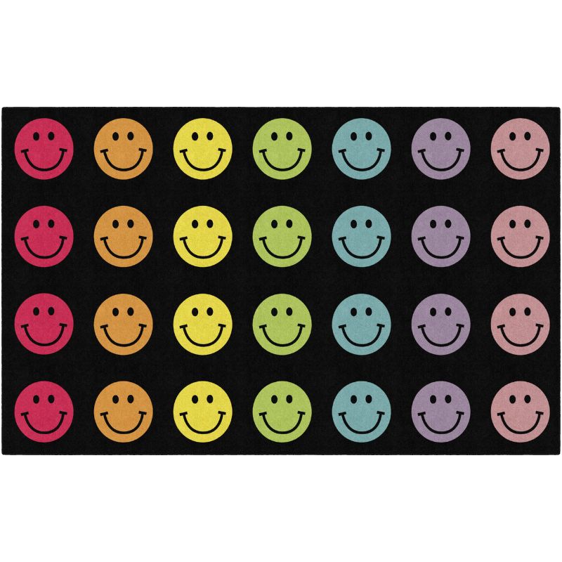 Rainbow Smileys Criss Cross Rug