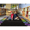 Smiley ABC's Border on Black Classroom Rug