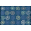 Teal Blue Calming Circles Seating Rug