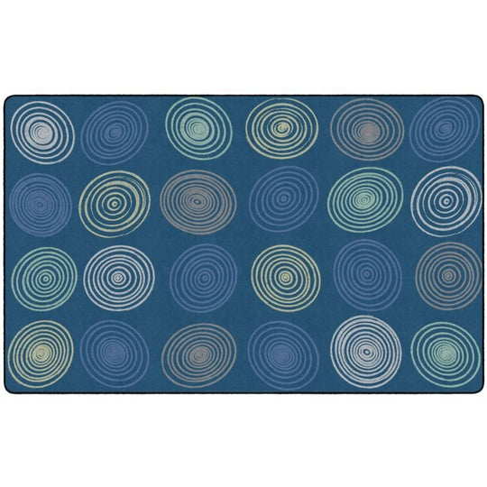 Teal Blue Calming Circles Seating Rug