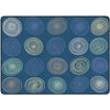 Teal Blue Calming Circles Seating Rug