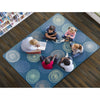 Teal Blue Calming Circles Seating Rug