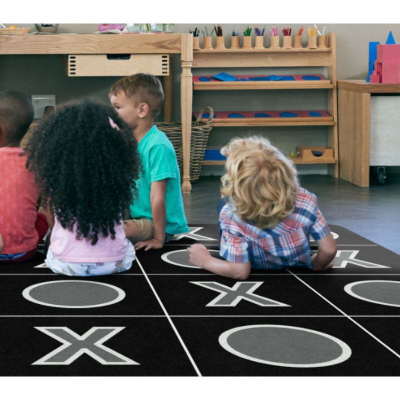 tic tac toe seating run rug