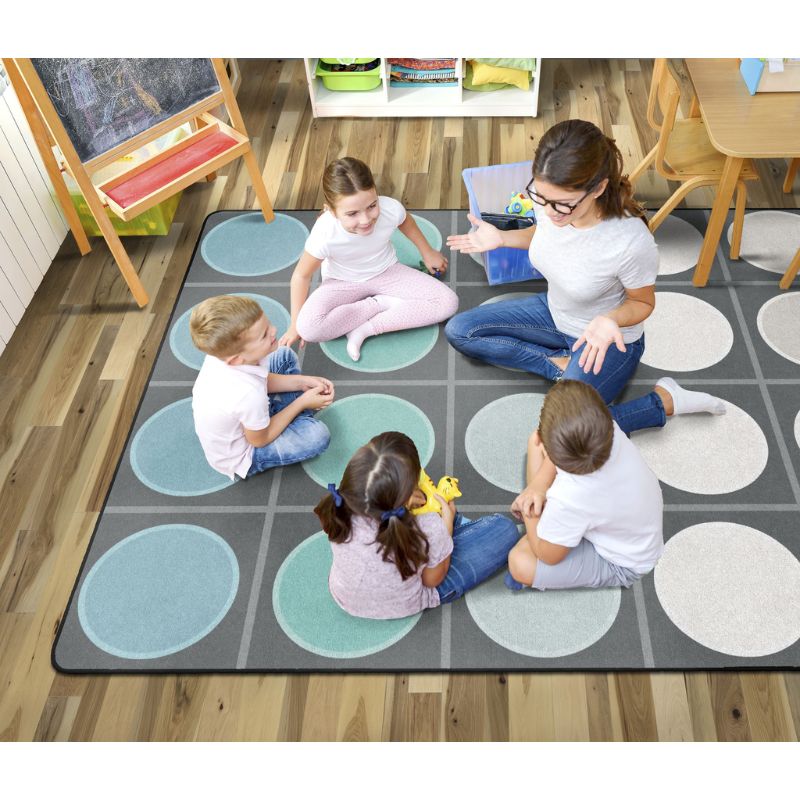 Tranquil Tundra Circle and Grid Seating Rug