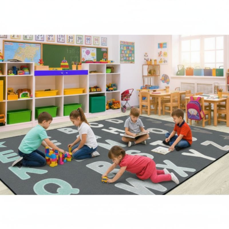 Tranquil Tundra Alphabet Star Classroom Rug
