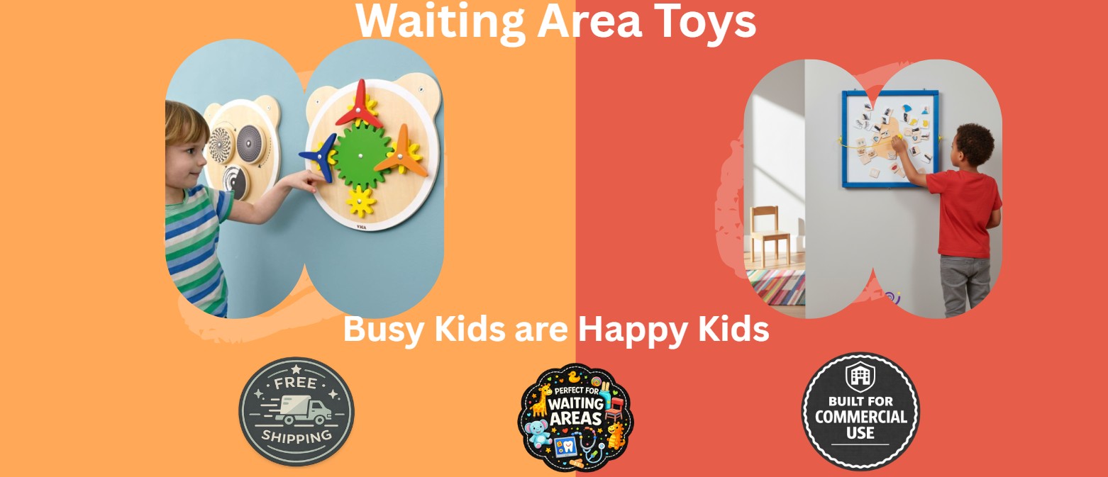 waiting area toys featuring wall toys and play cubes