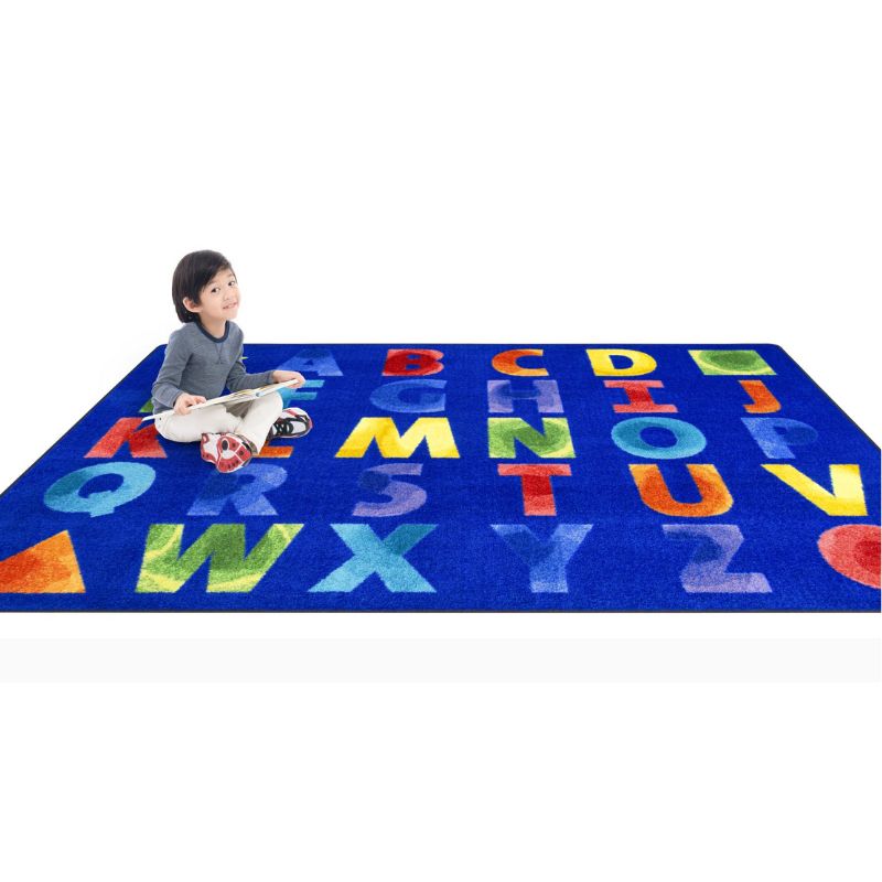Watercolor Alphabet Rug - Made in the USA