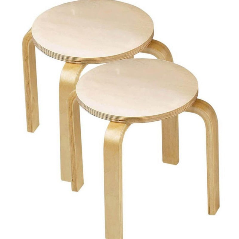 Anatex Set of 2 Wooden Stools