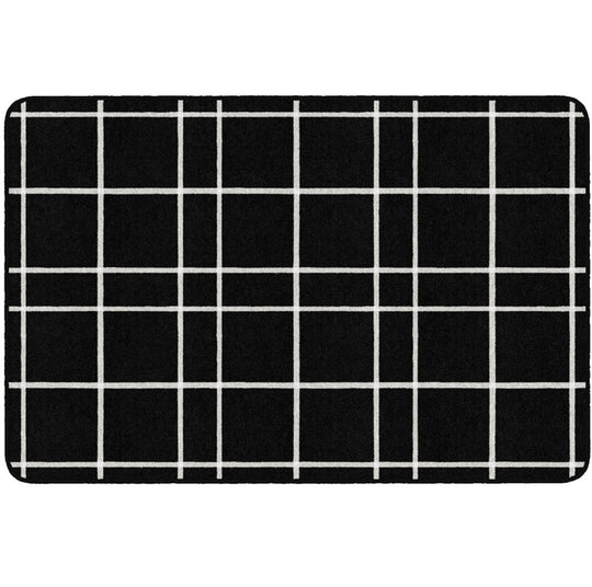 Black Check Farmhouse Classroom Rug
