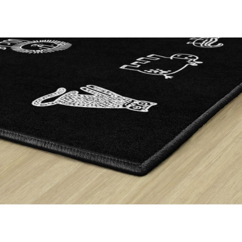 Black and White Safari Animals Rug