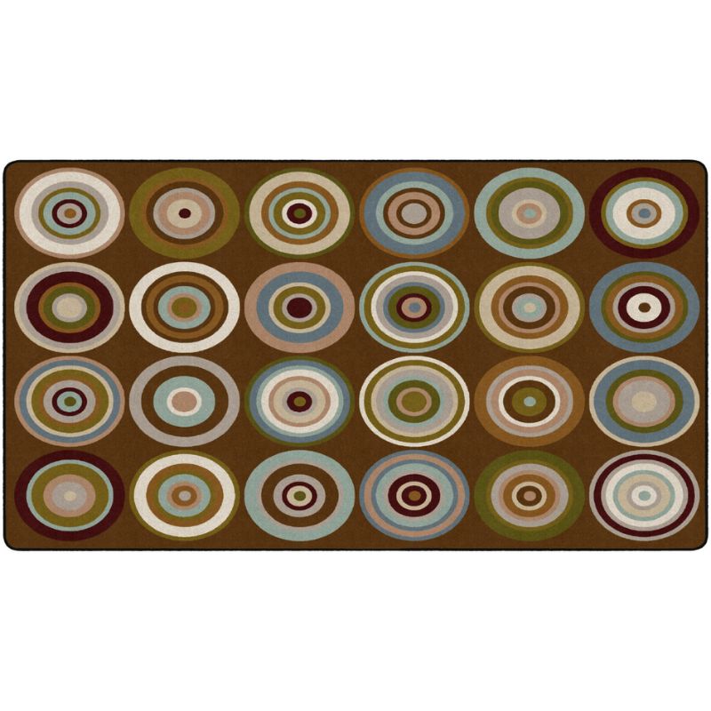 Color Rings Earth Tone Seating Rug