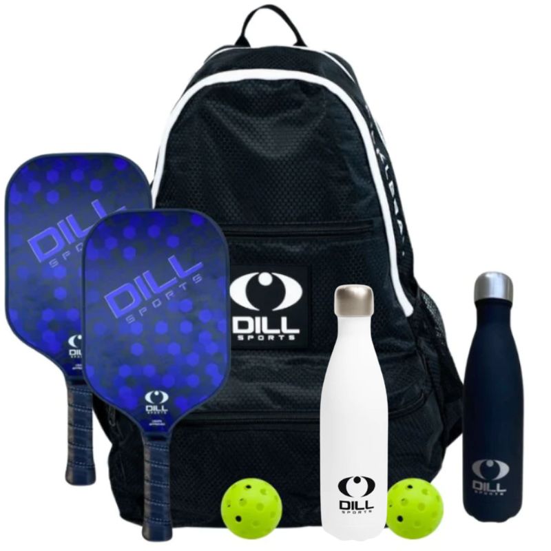 Dill Sports All In One Pickleball 2 Player Set with Backpack and Paddles
