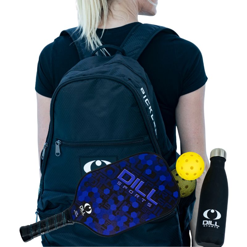 Pickleball All In One Backpack and Paddle Set - Black Backpack and Black  Bottle