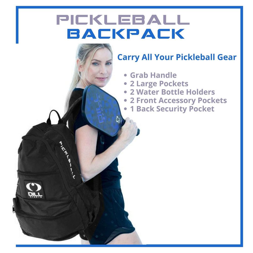 Dill Sports Pickleball Black Backpack