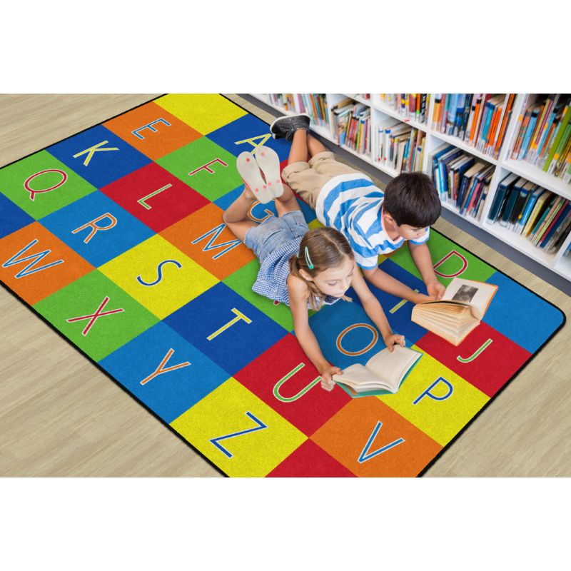 The Alphabet Seating Rug makes finding a seat is as simple as A-B-C. This durable carpet is built for commercial use but can be used anywhere.