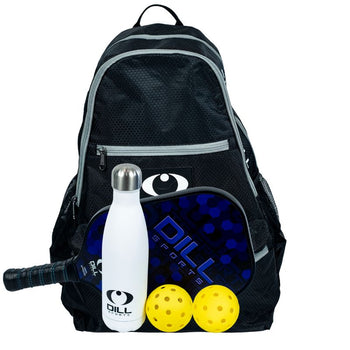 Dill Sports - black  with gray trim pickleball backpack starter set