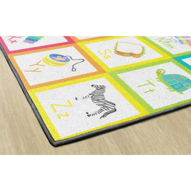 Rainbow Alphabet Cards School Seating Rug