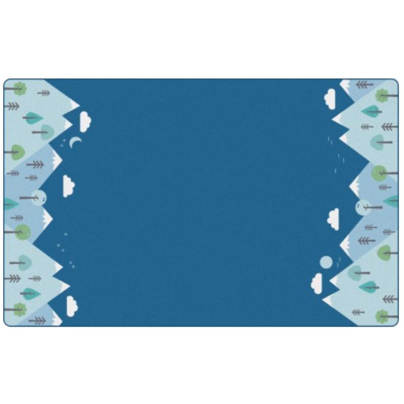 Tranquil Mountains Area Rug - Blue
