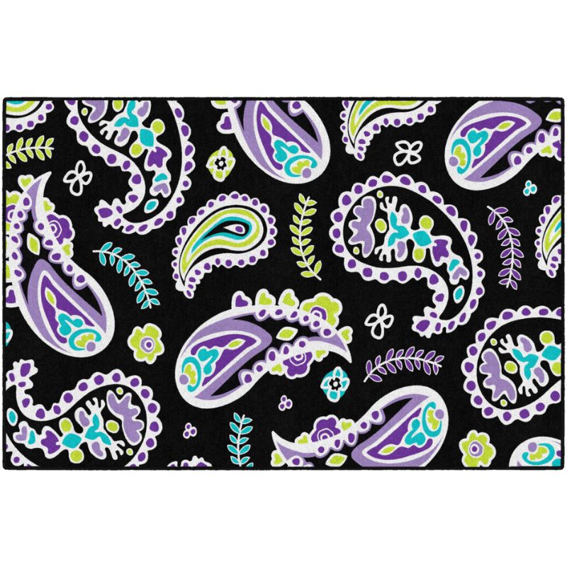 Midnight Orchid Paisley Area Rug