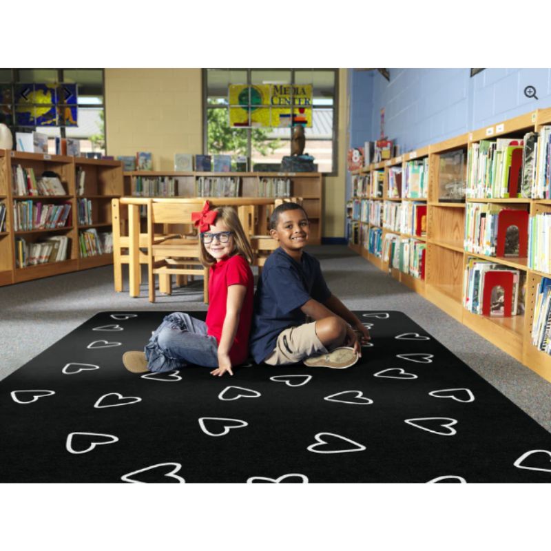 Simply Stylish Boho Hearts Classroom Rug